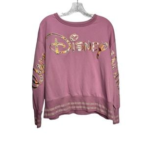 Walt Disney world 50th Anniversary Earidescent pink pullover sweatshirt women L